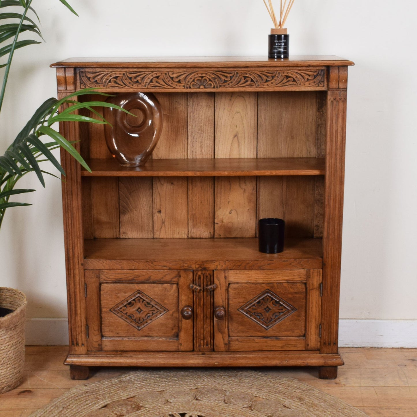 Carved Oak Bookcase