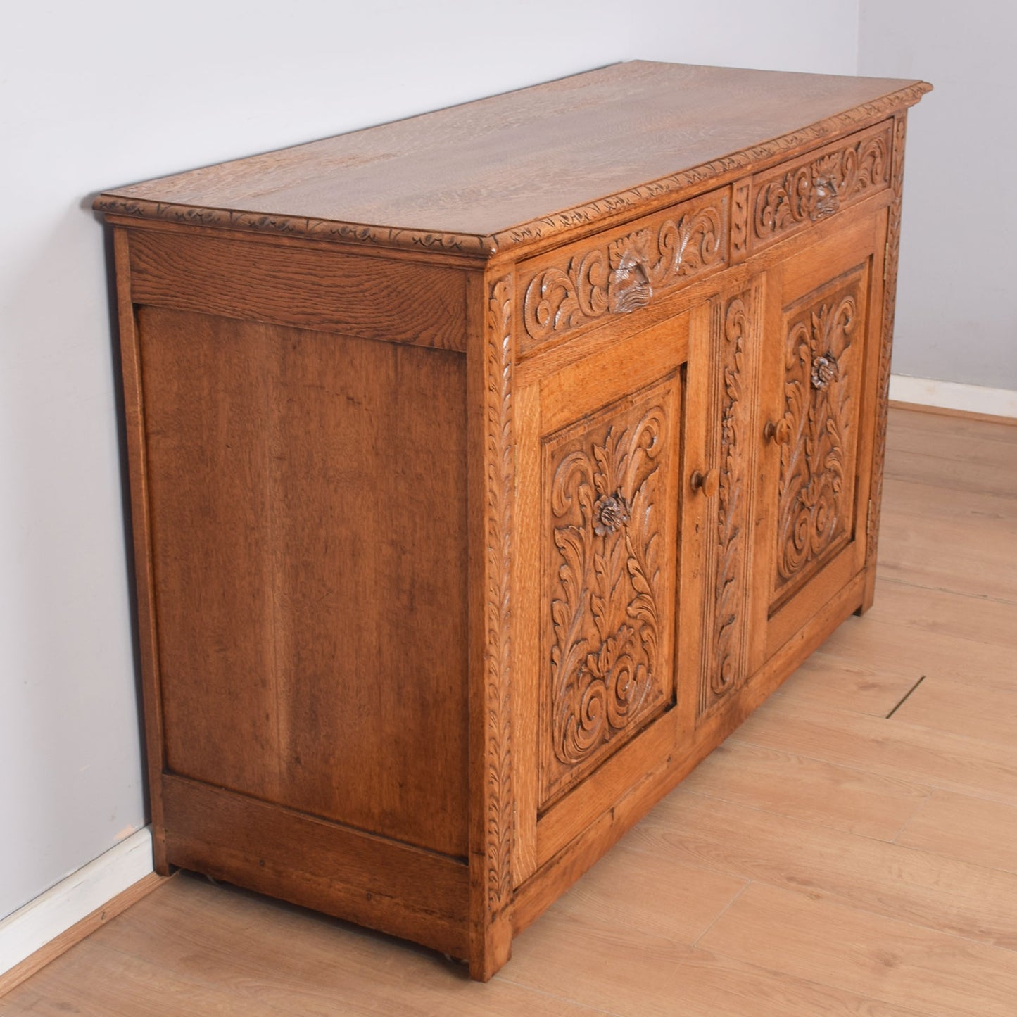 Ornate Oak Carved Greenman Sideboard