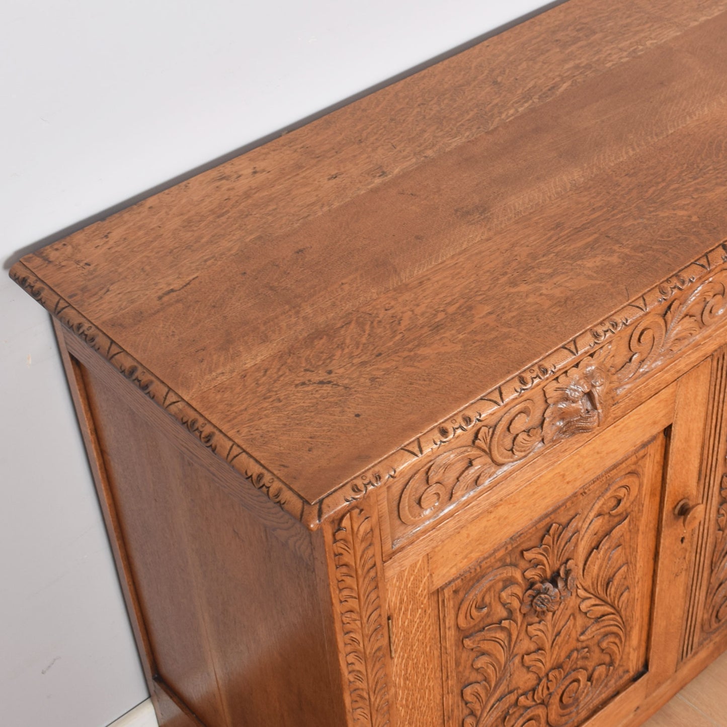 Ornate Oak Carved Greenman Sideboard