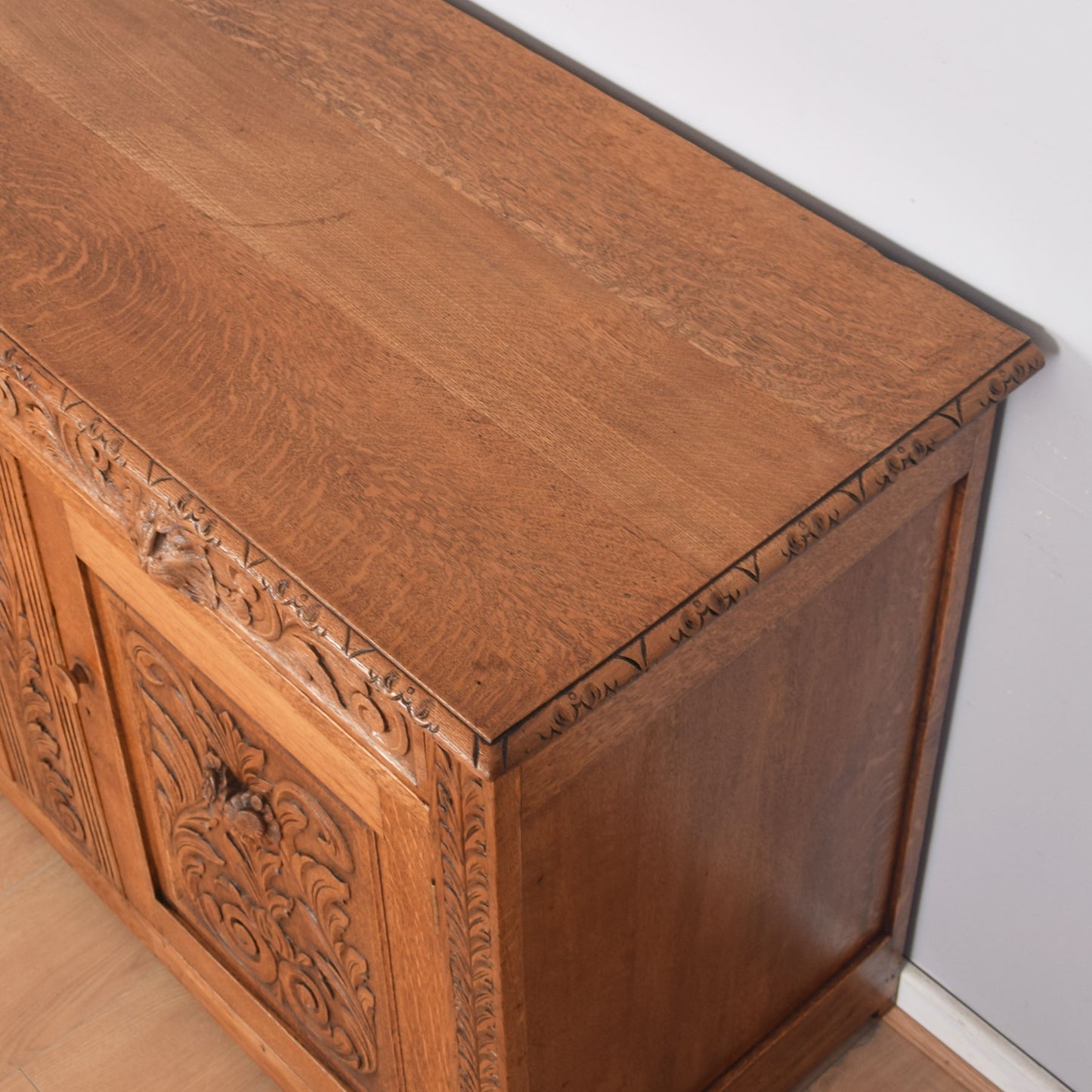 Ornate Oak Carved Greenman Sideboard