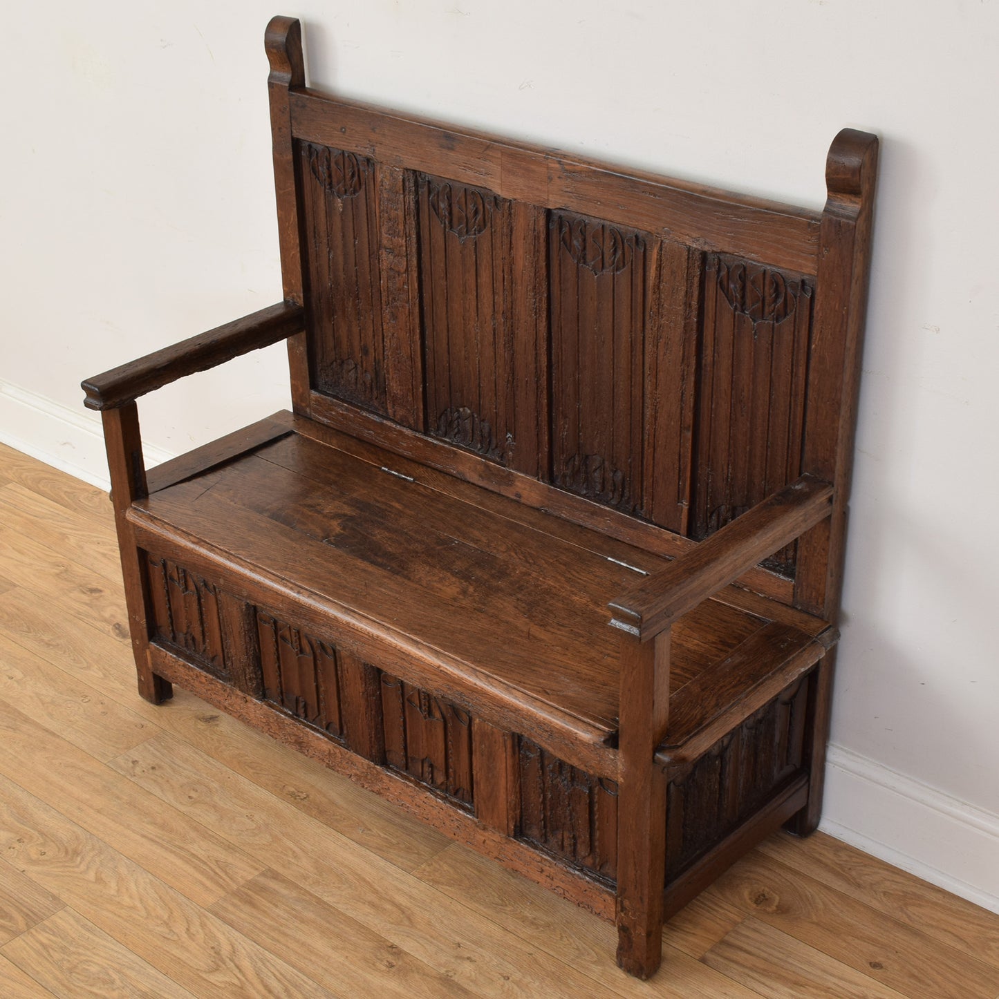 Solid Oak Antique Settle