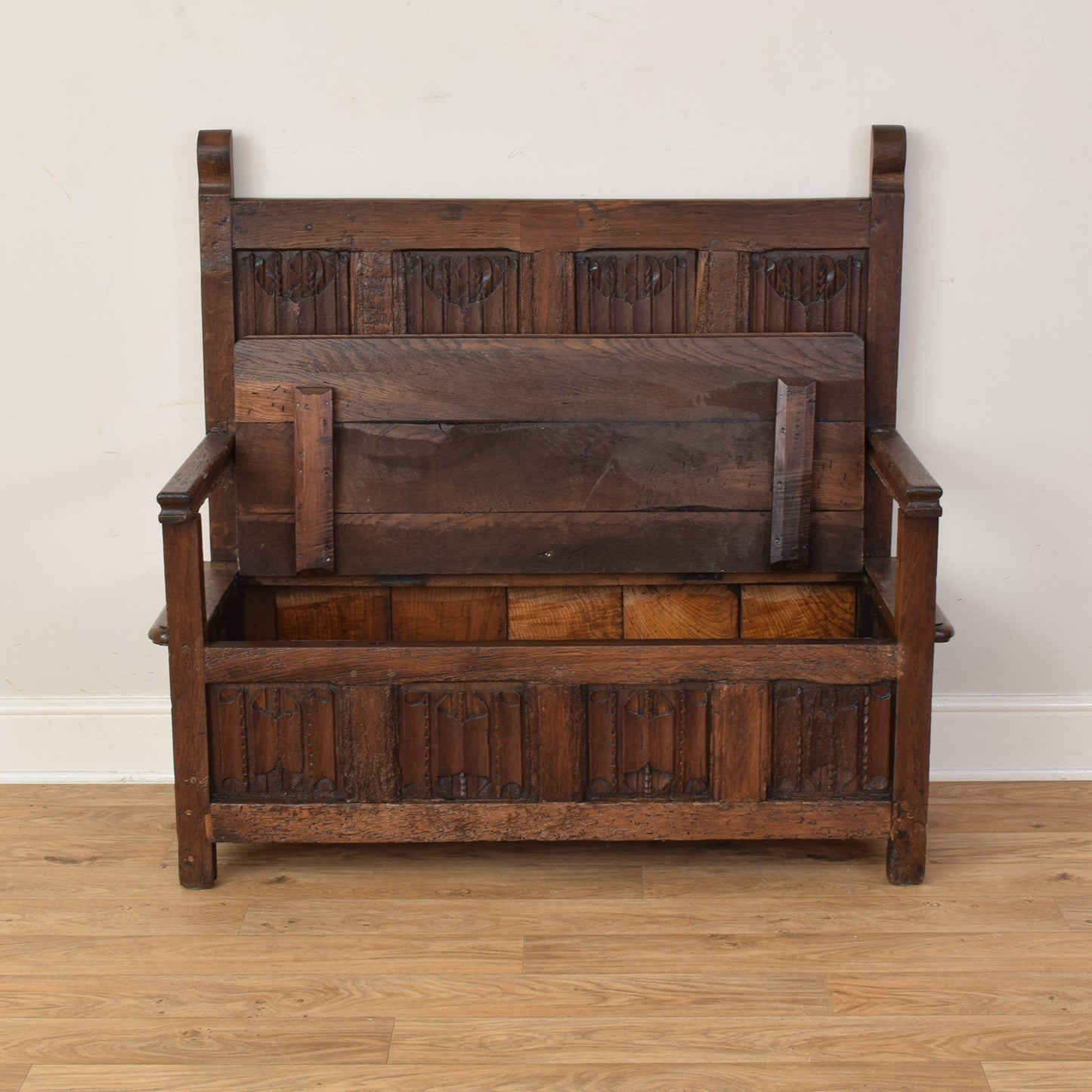 Solid Oak Antique Settle