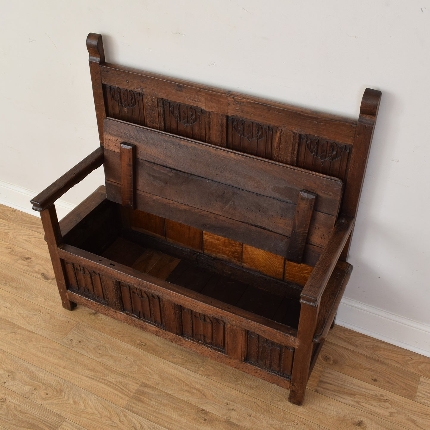 Solid Oak Antique Settle