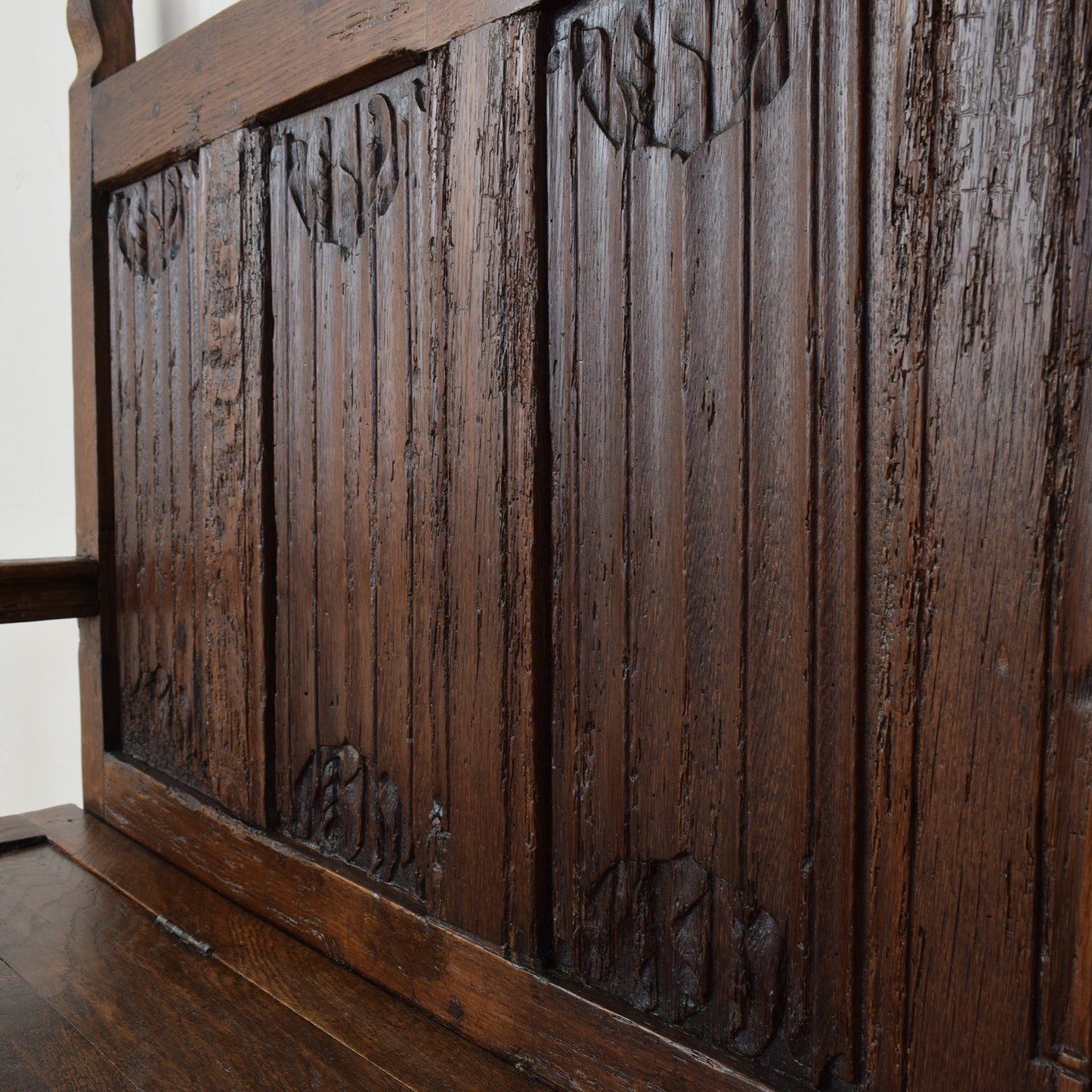 Solid Oak Antique Settle