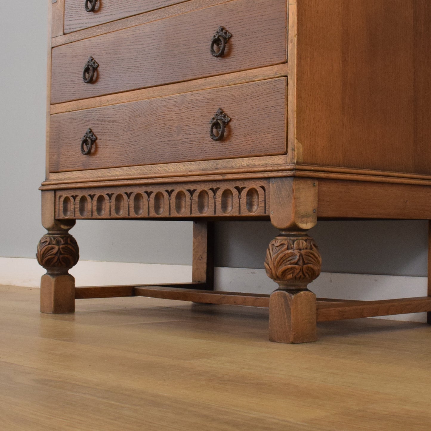 Ornate Oak Bureau