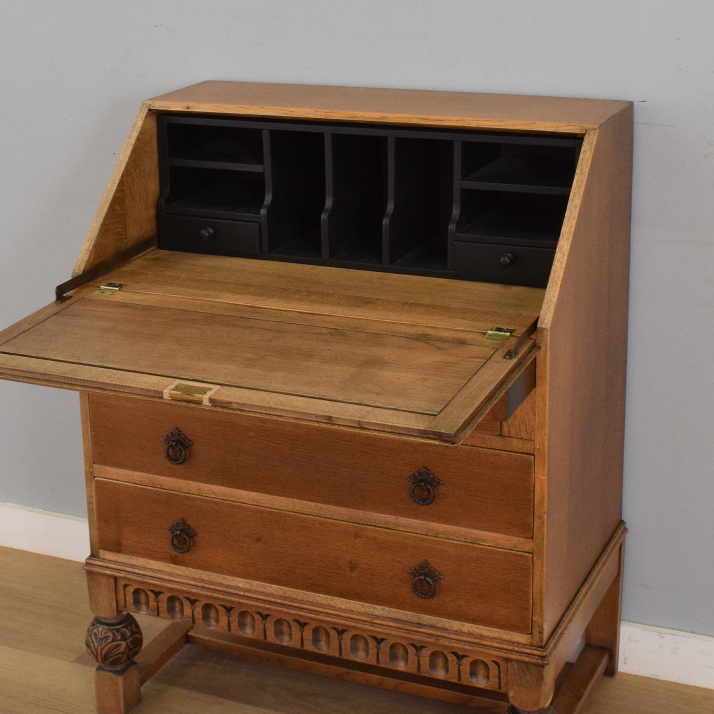 Ornate Oak Bureau