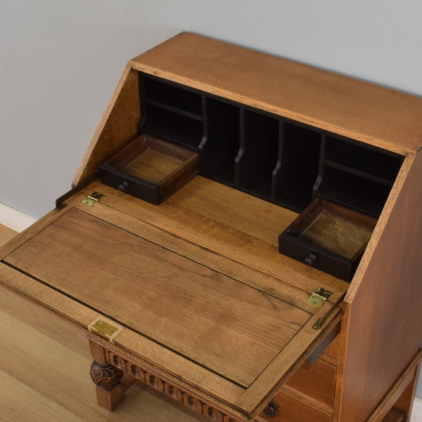 Ornate Oak Bureau