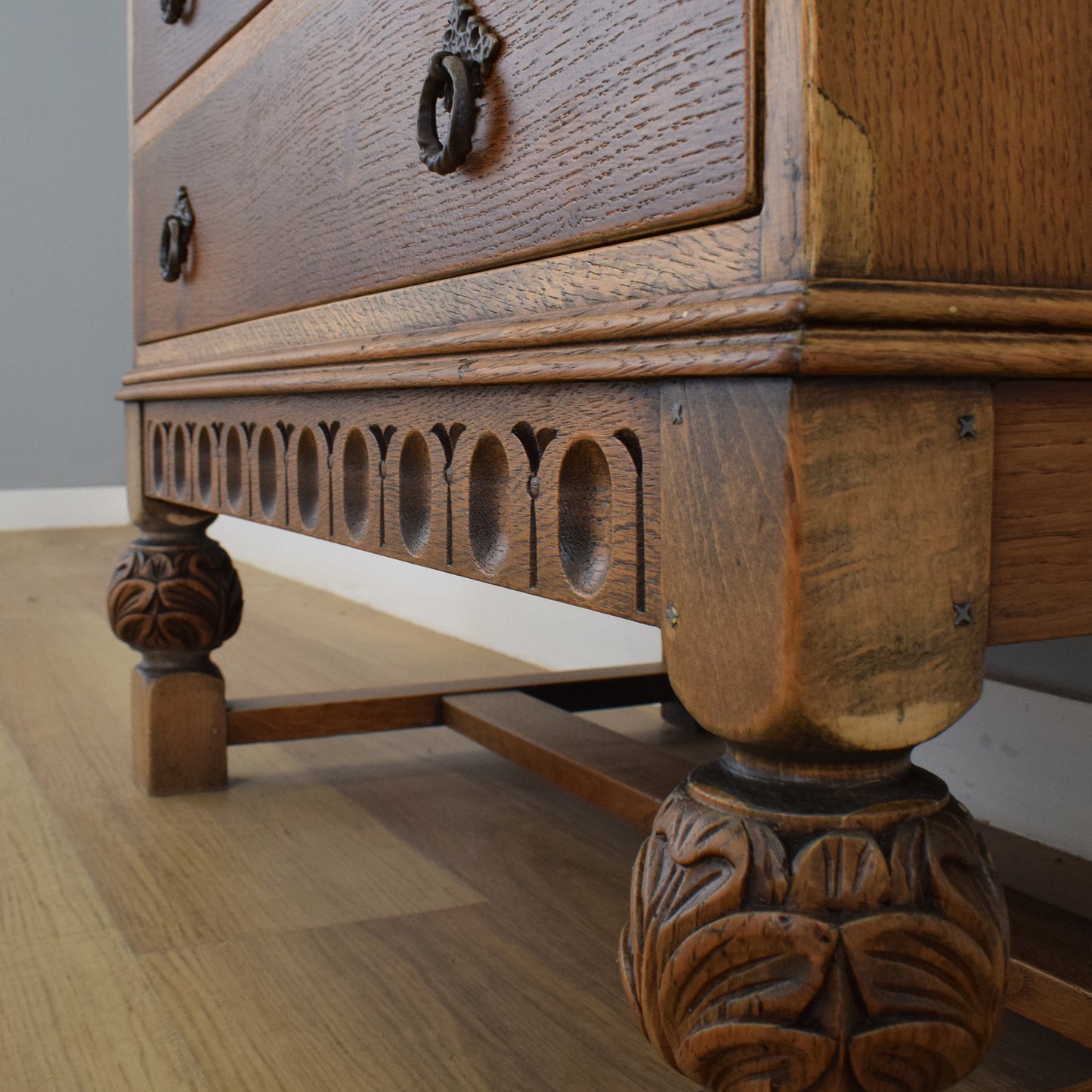 Ornate Oak Bureau