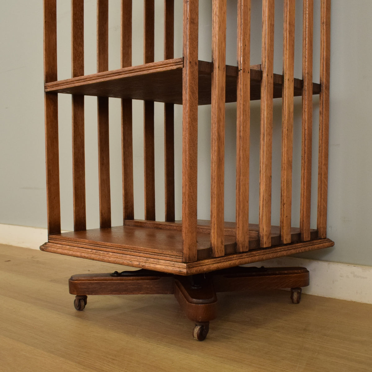 Edwardian Oak Revolving Library Bookcase