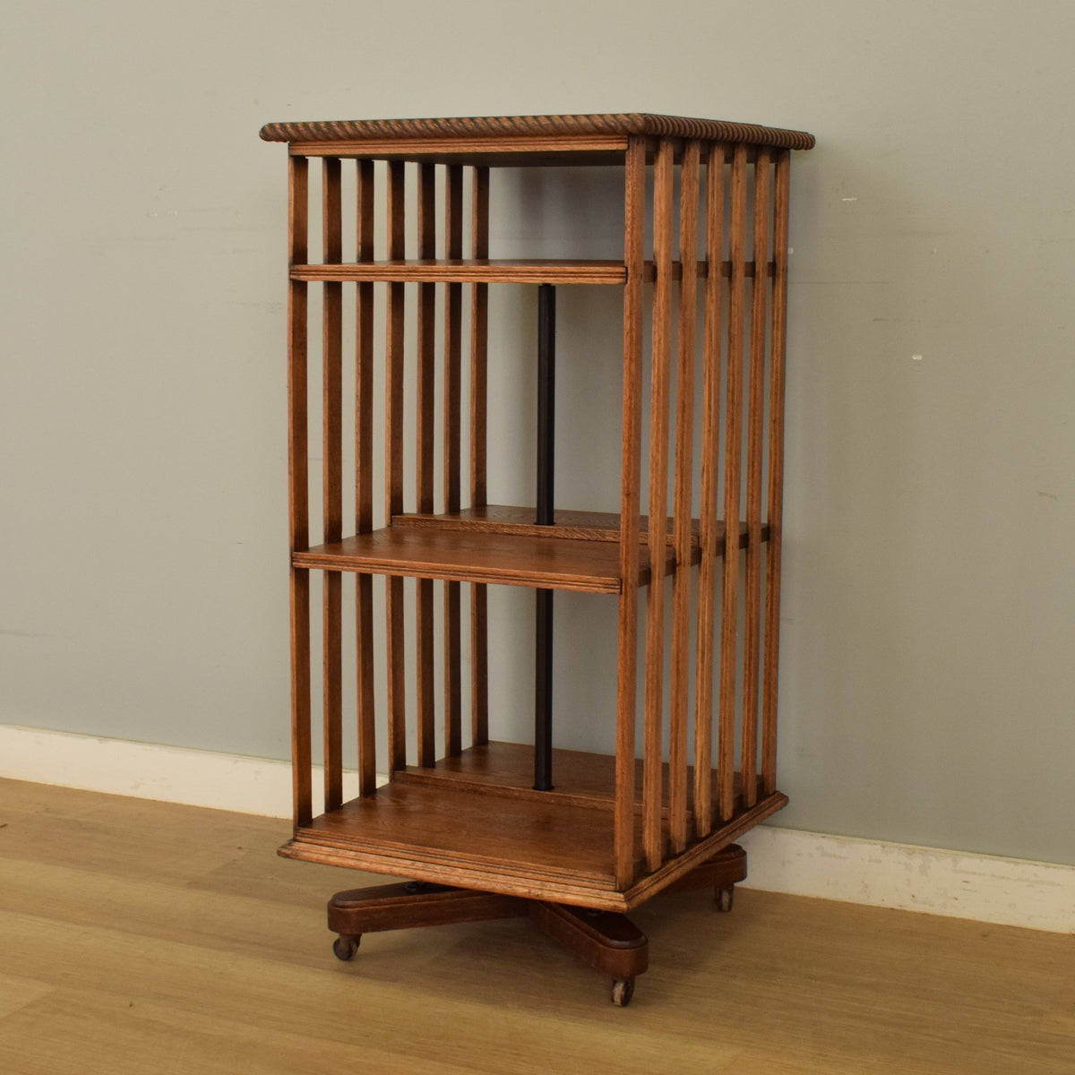 Edwardian Oak Revolving Library Bookcase
