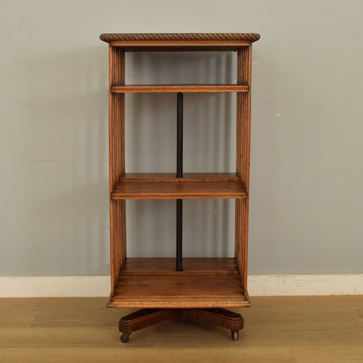 Edwardian Oak Revolving Library Bookcase