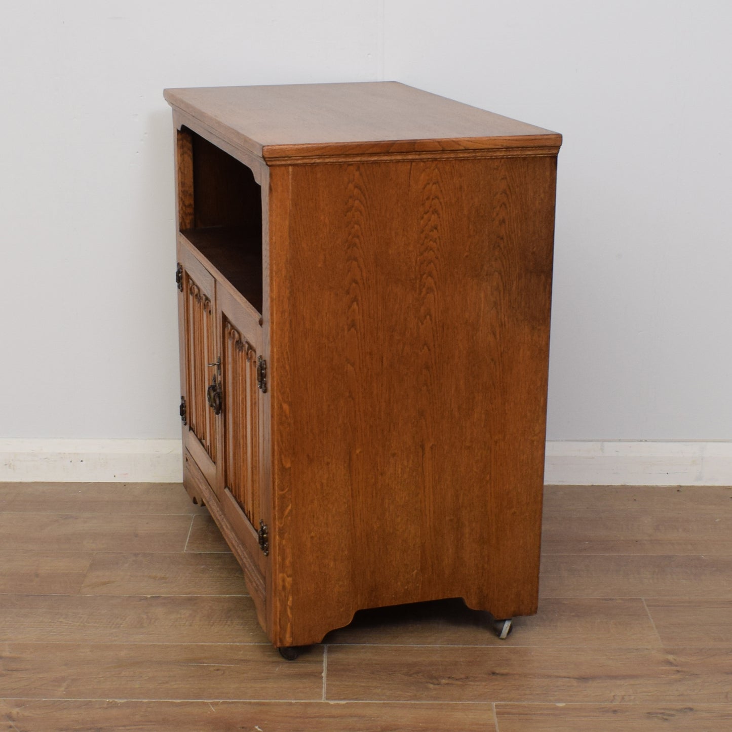 Oak Linenfold TV Cabinet