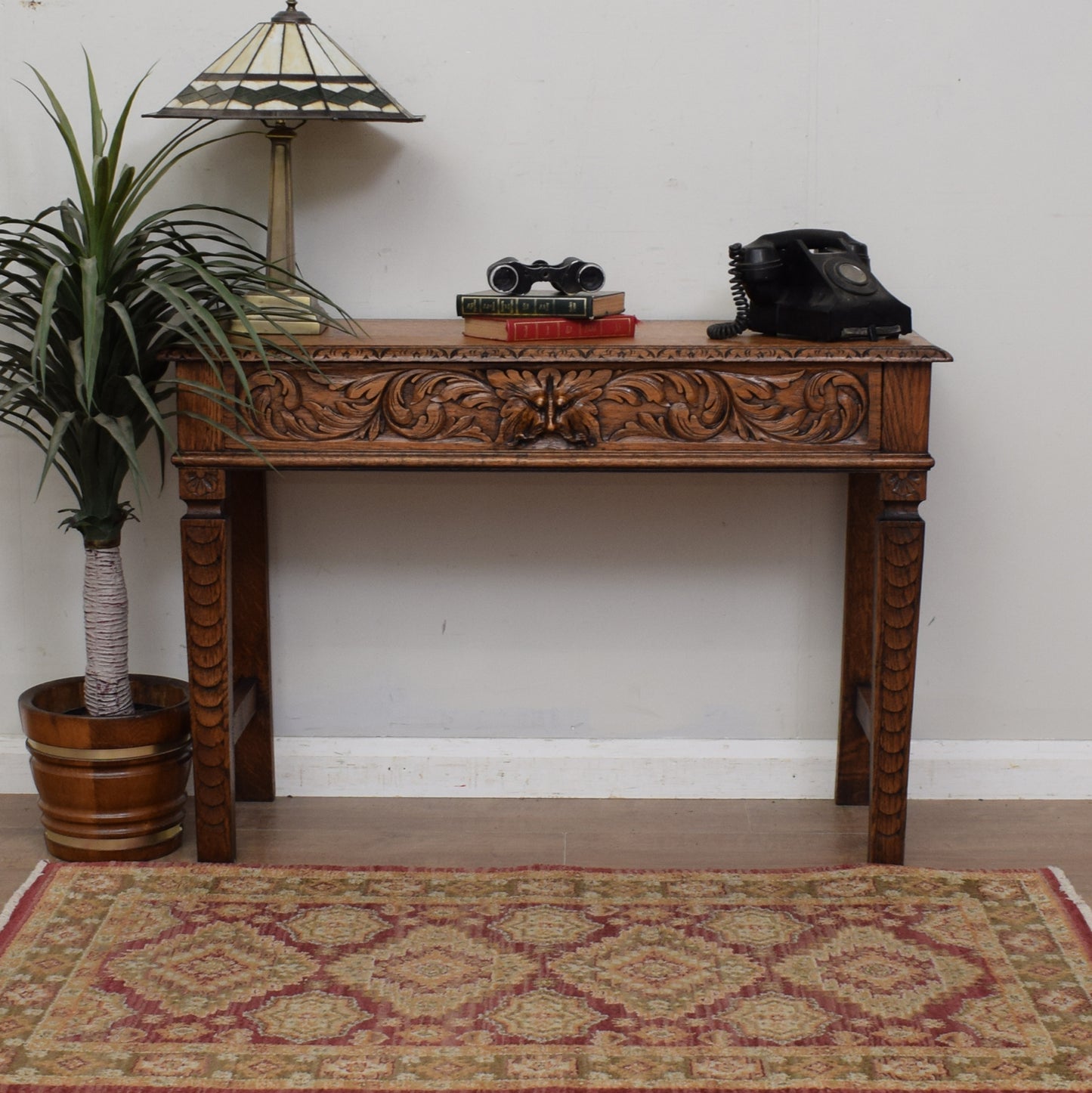 Carved Oak Console Table