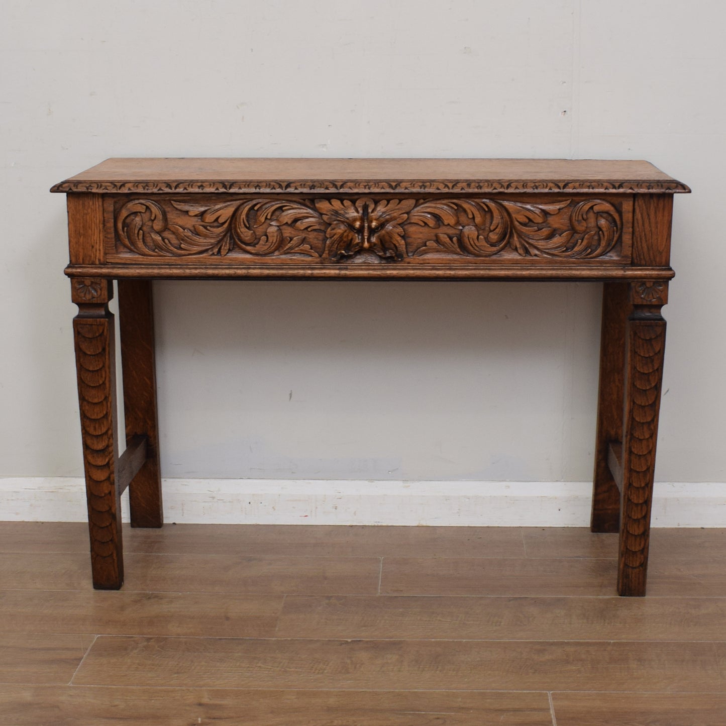 Carved Oak Console Table