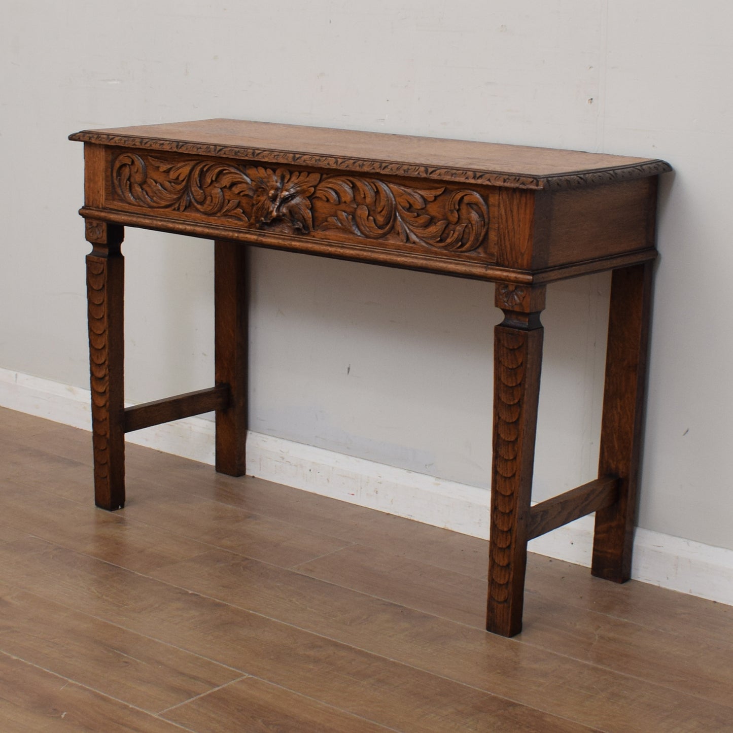 Carved Oak Console Table