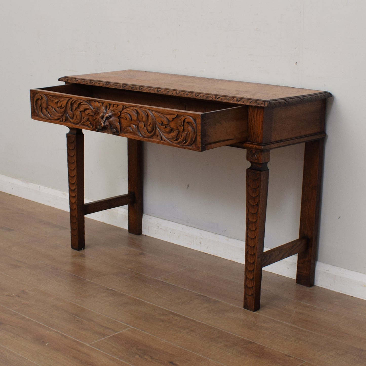 Carved Oak Console Table