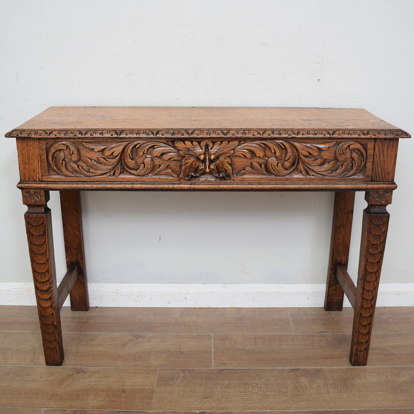 Carved Oak Console Table