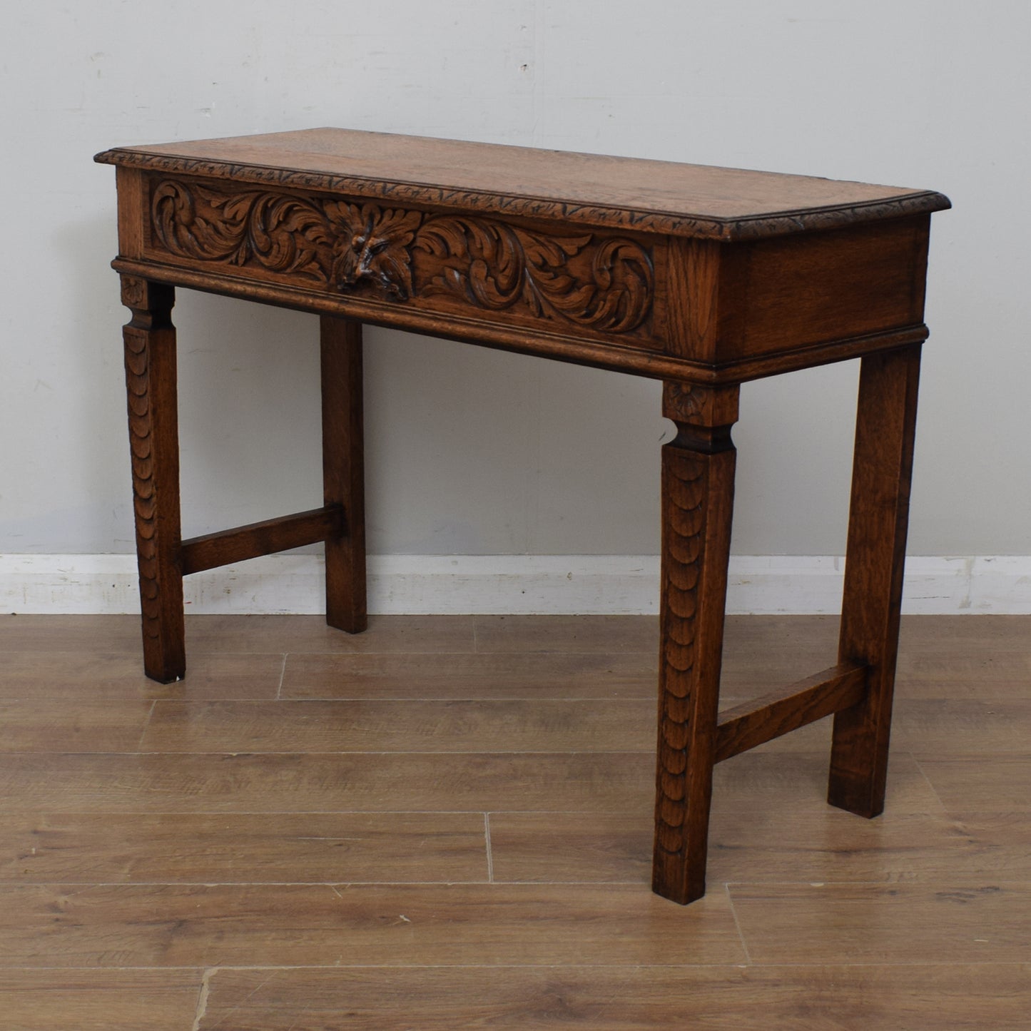 Carved Oak Console Table