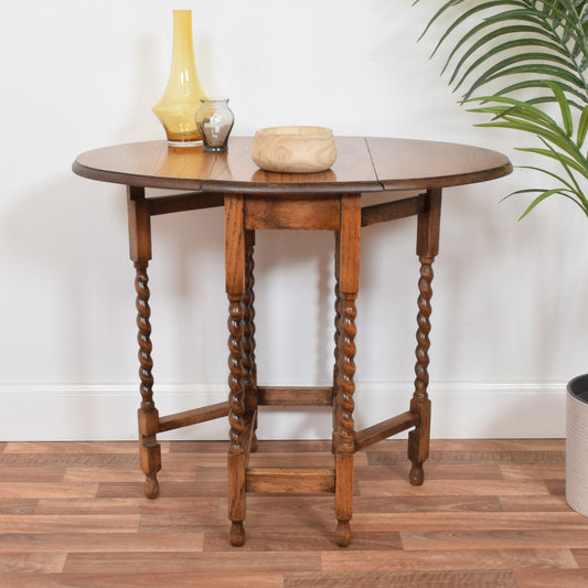 Barley Twist Drop Leaf Side Table