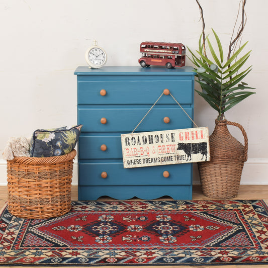 Painted Pine Chest Of Drawers