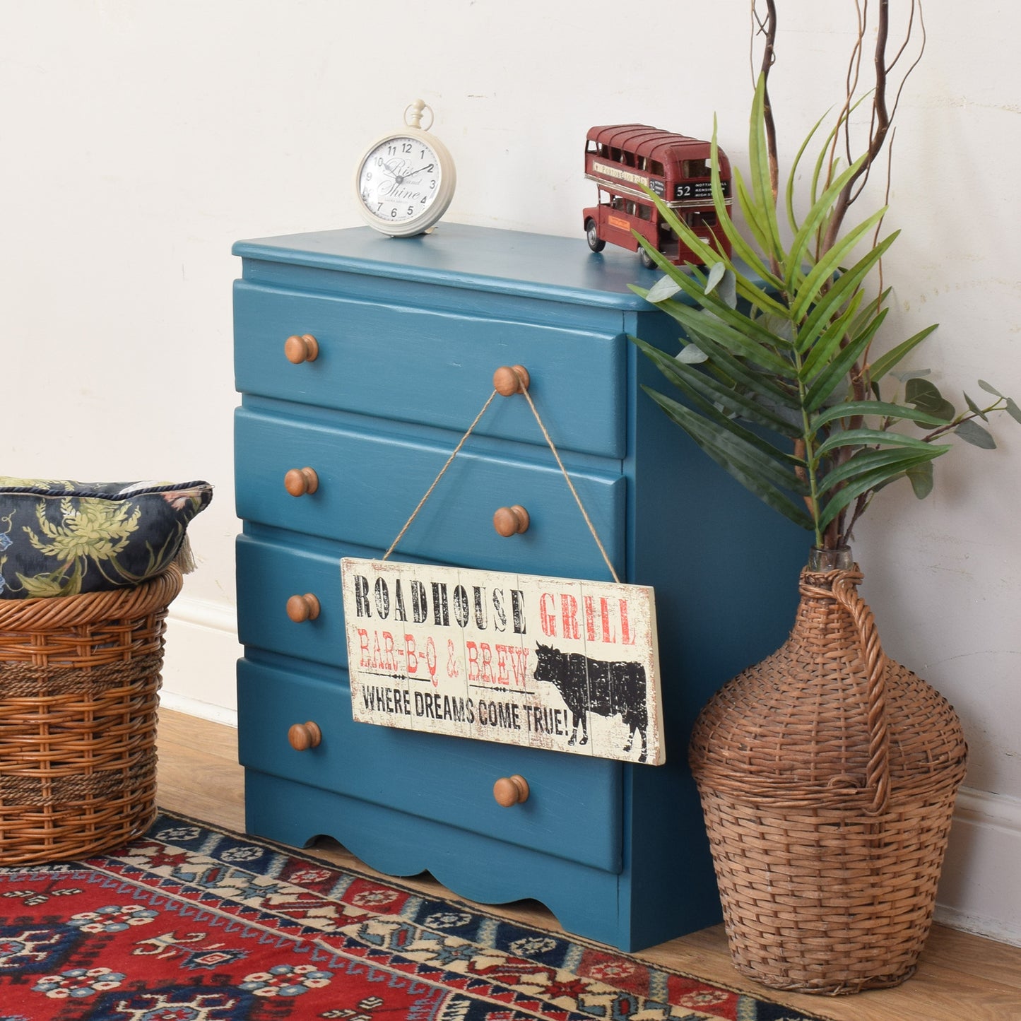 Painted Pine Chest Of Drawers