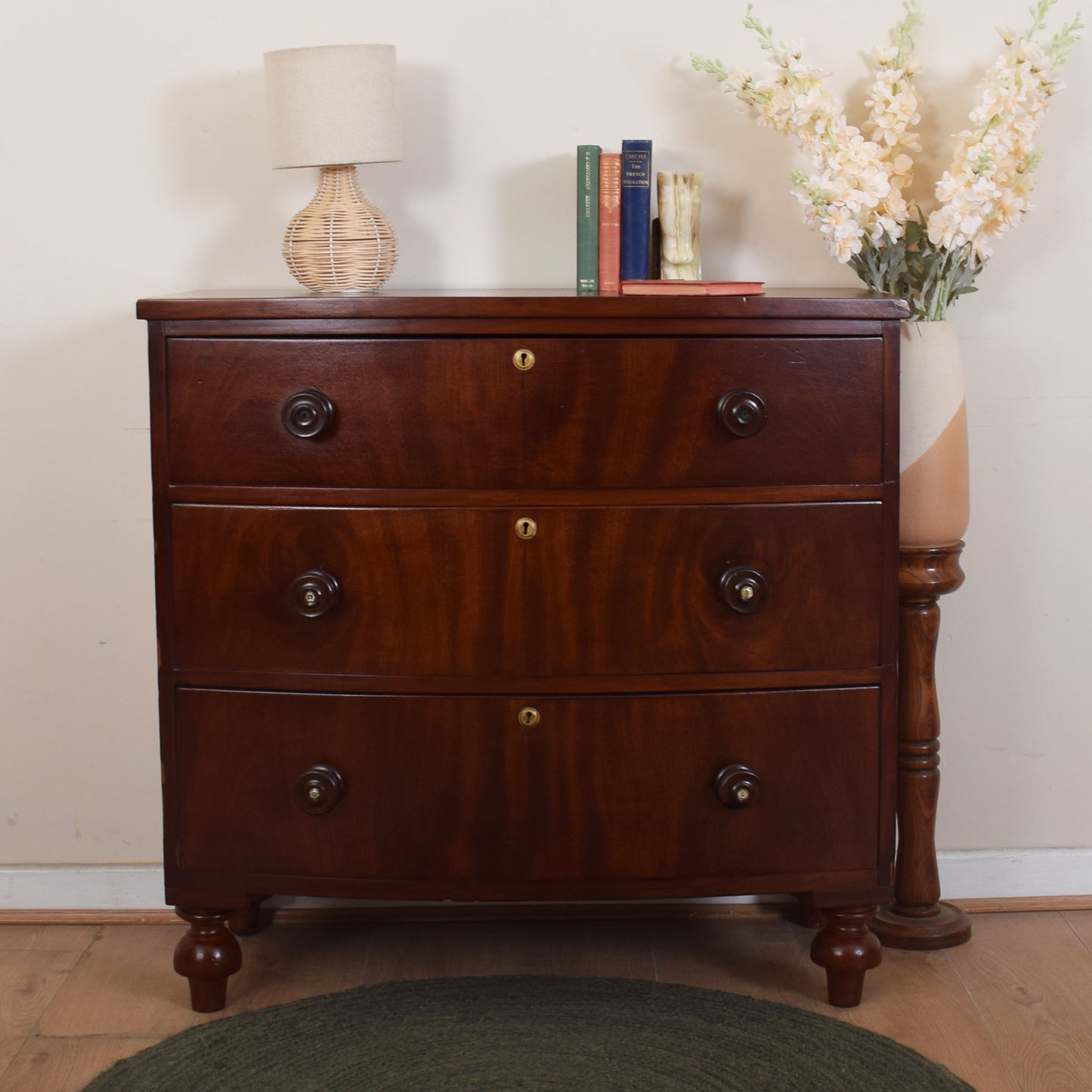 Bow Front Mahogany Chest Of Drawers