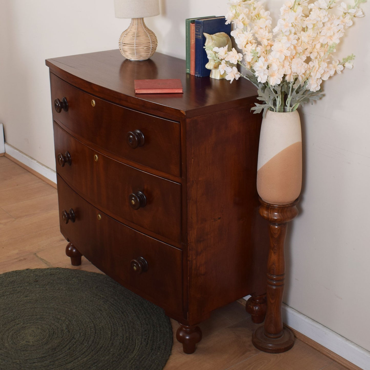 Bow Front Mahogany Chest Of Drawers