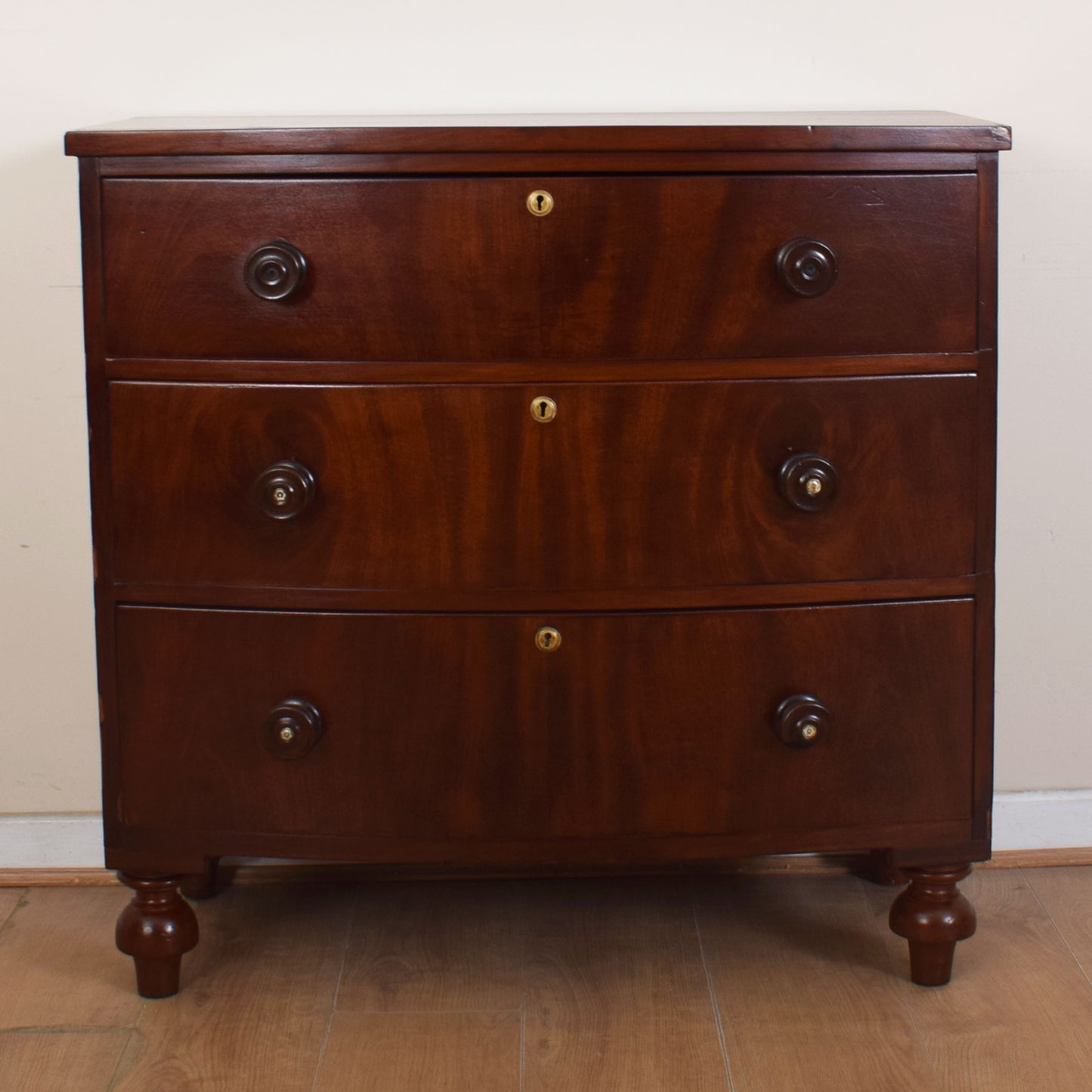 Bow Front Mahogany Chest Of Drawers