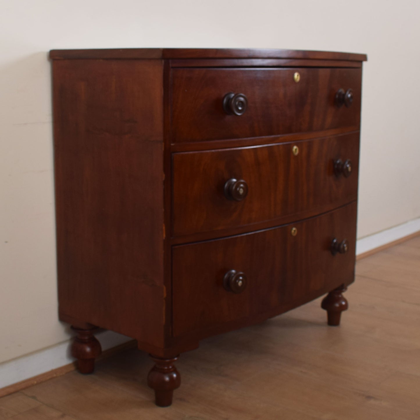 Bow Front Mahogany Chest Of Drawers
