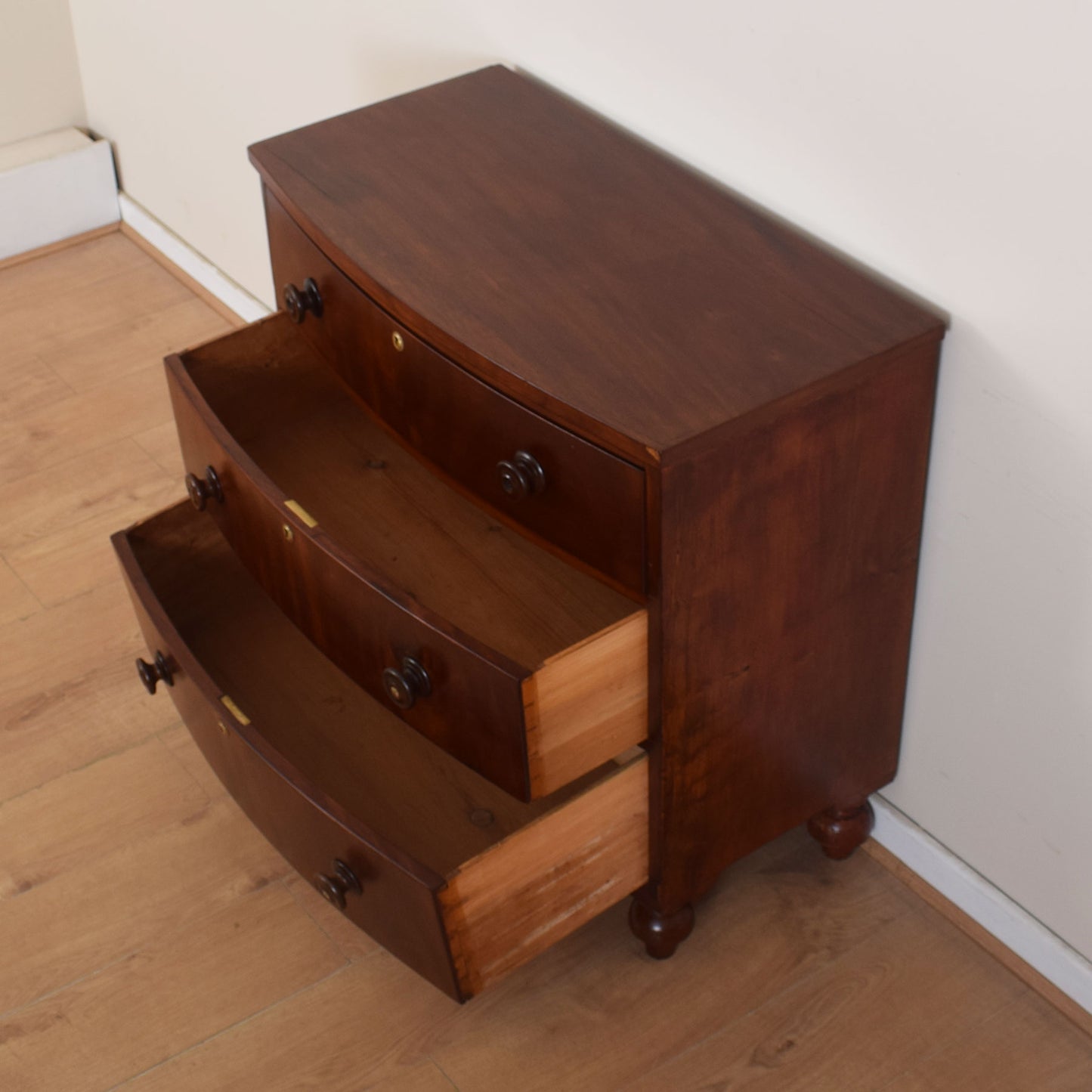 Bow Front Mahogany Chest Of Drawers