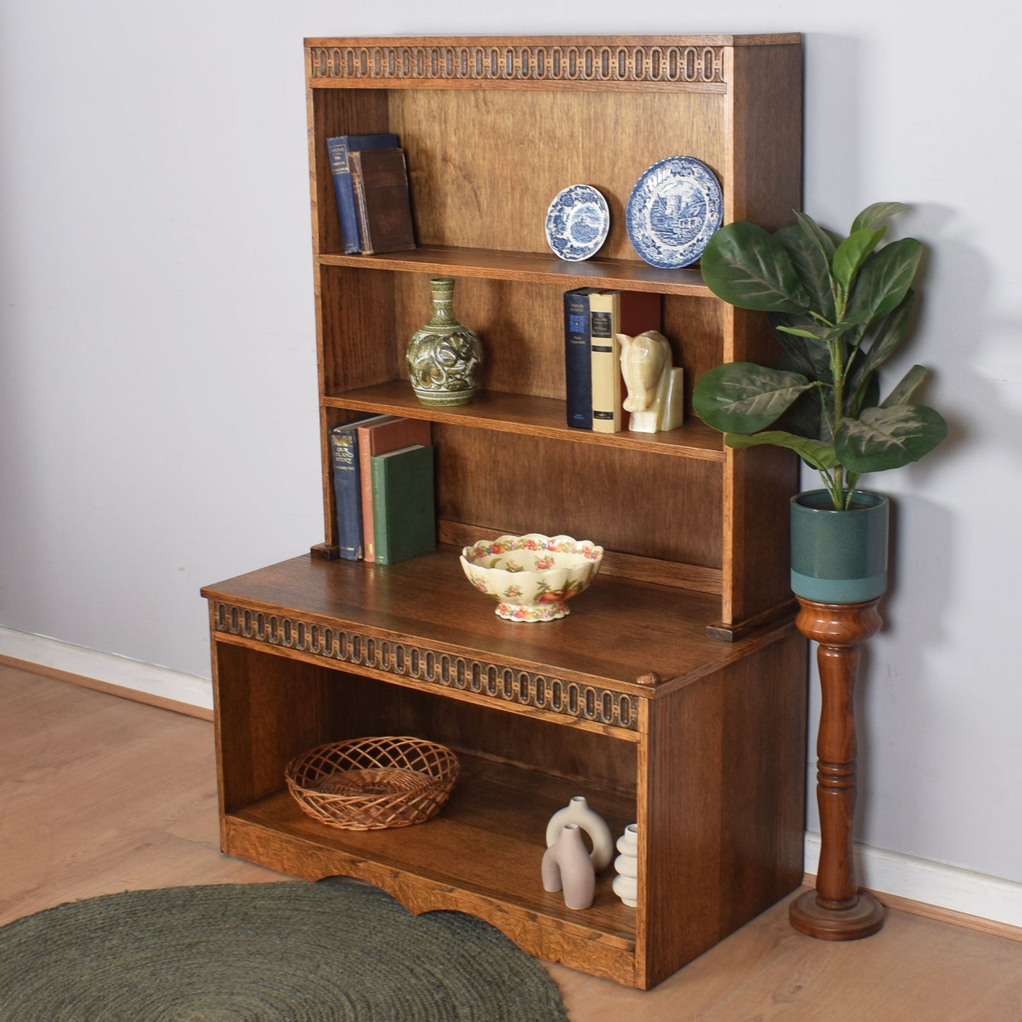 Oak Bookcase and Storage Unit