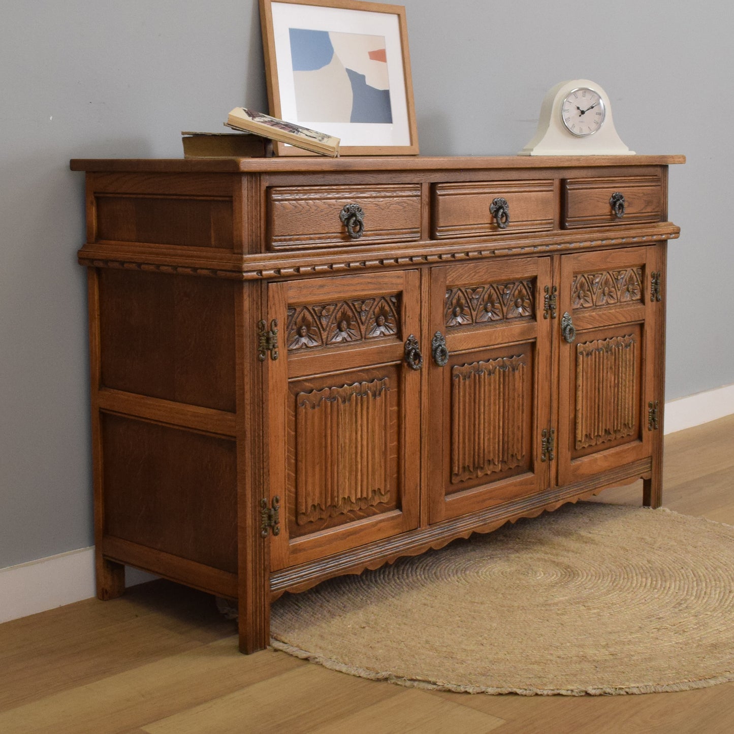 Restored Oak 'Old Charm' Sideboard