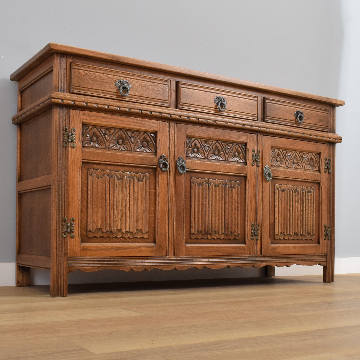 Restored Oak 'Old Charm' Sideboard