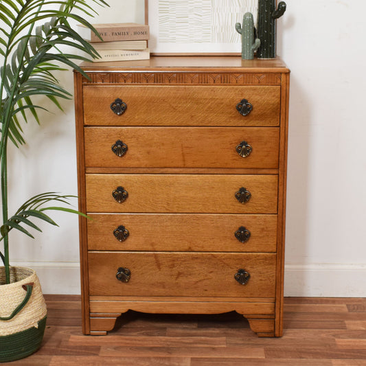 Restored Oak Chest of Drawers