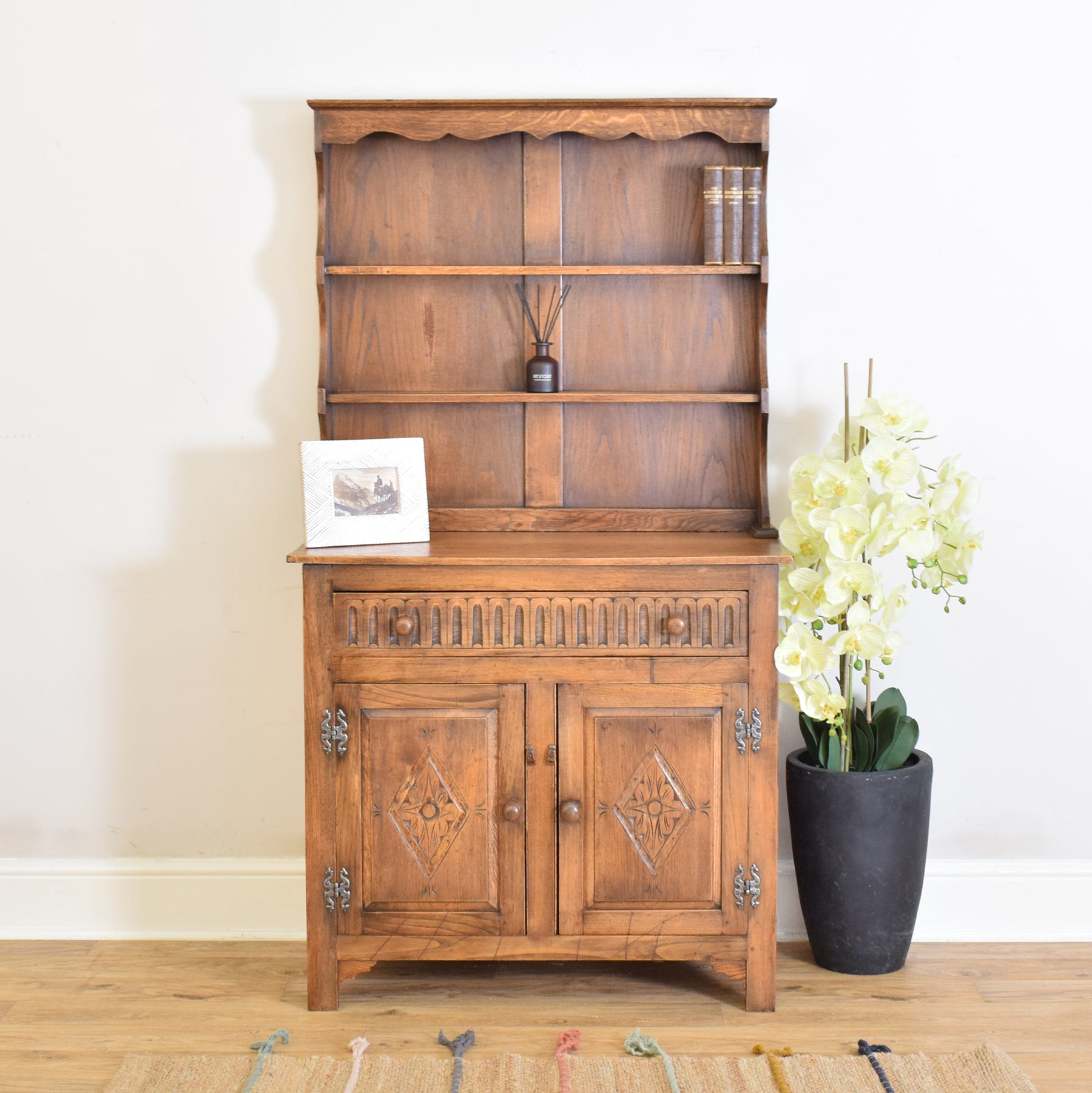 Small Carved Oak Dresser Betel Restored Furniture