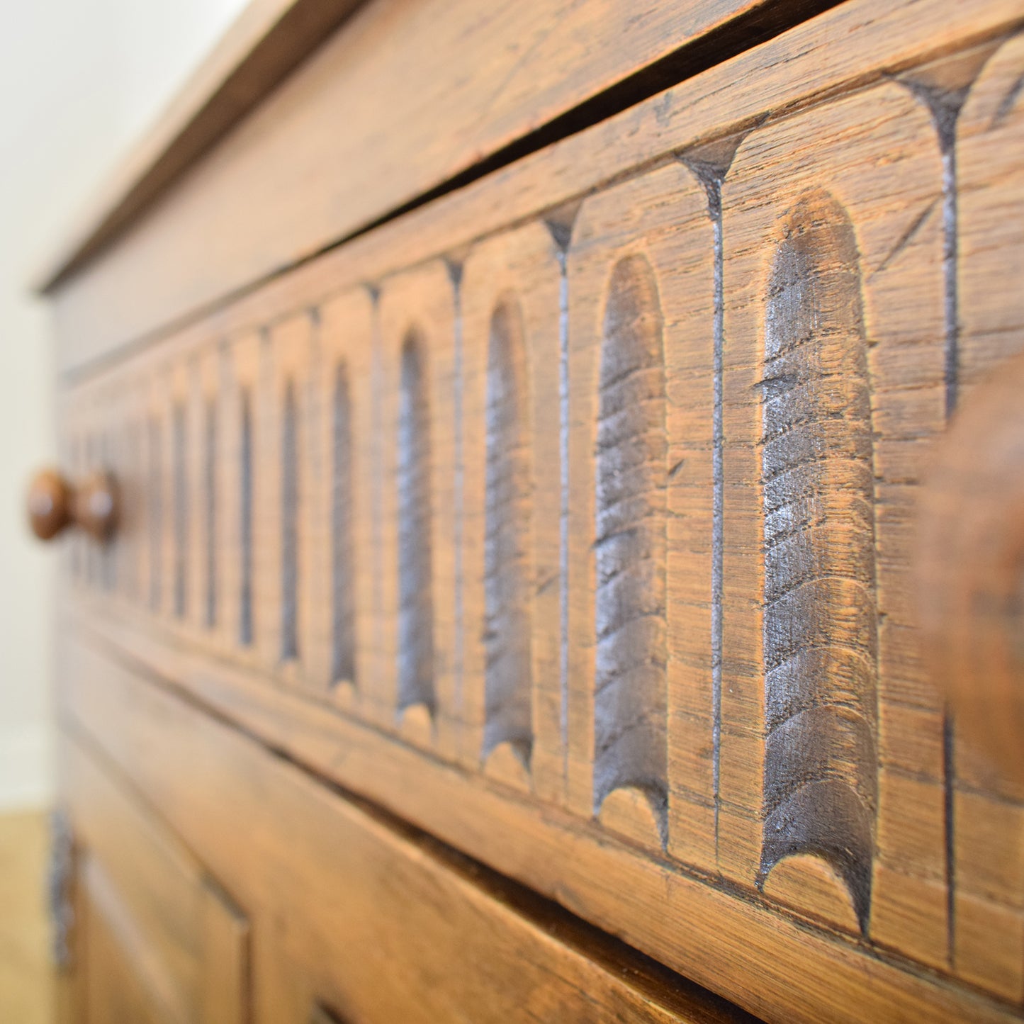 Small Carved Oak Dresser