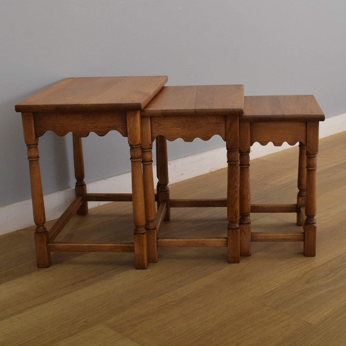 Refinished Oak Nest of Tables