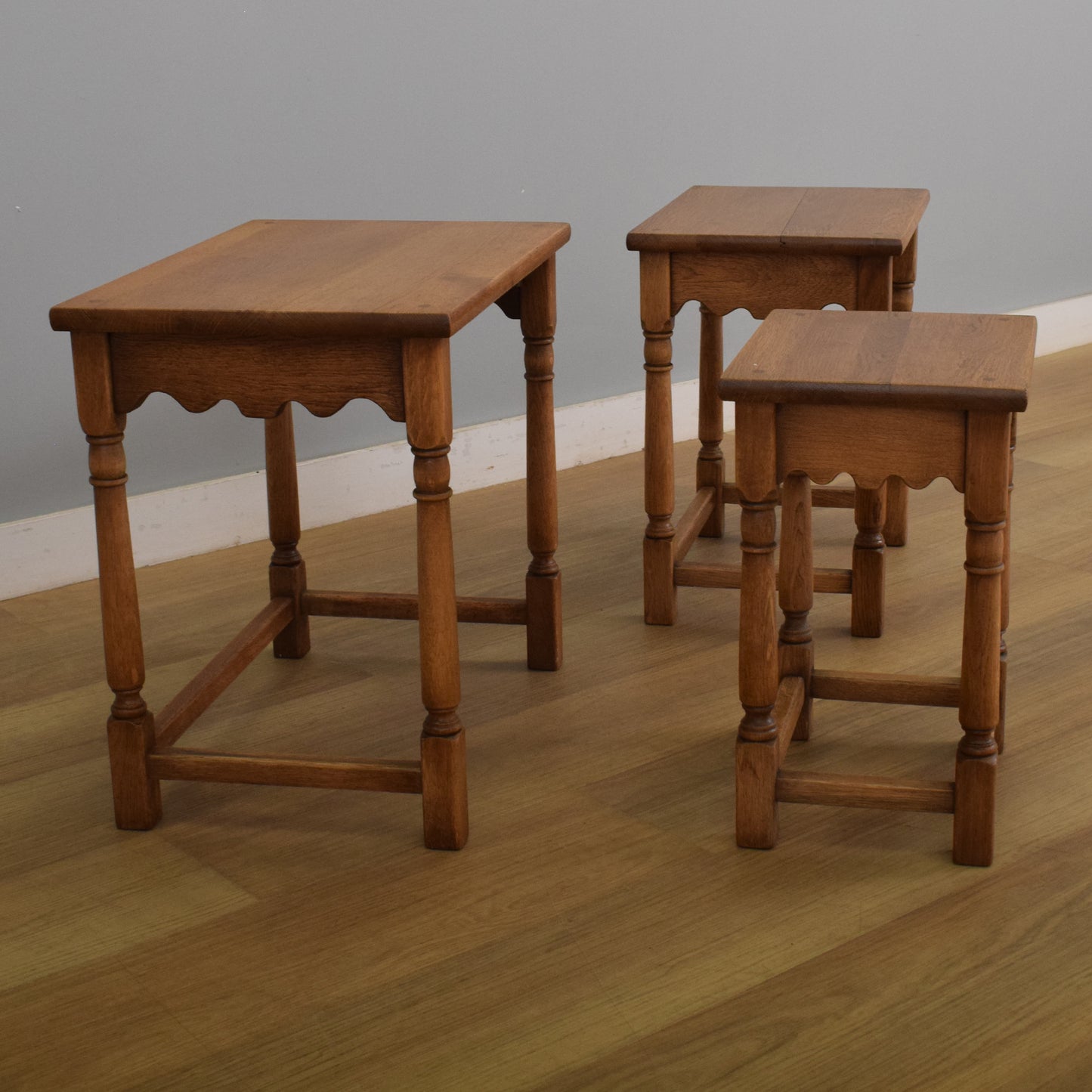 Refinished Oak Nest of Tables