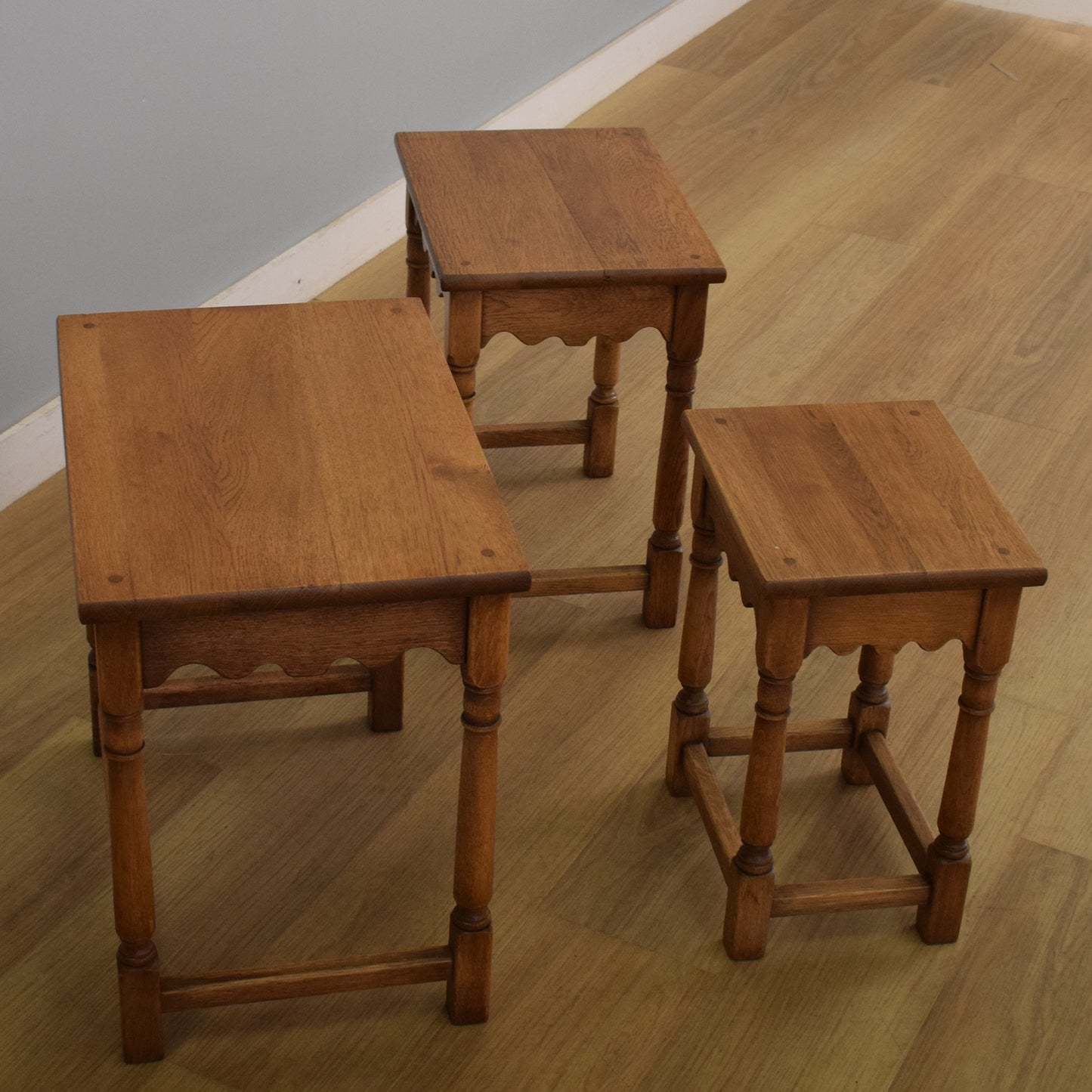 Refinished Oak Nest of Tables