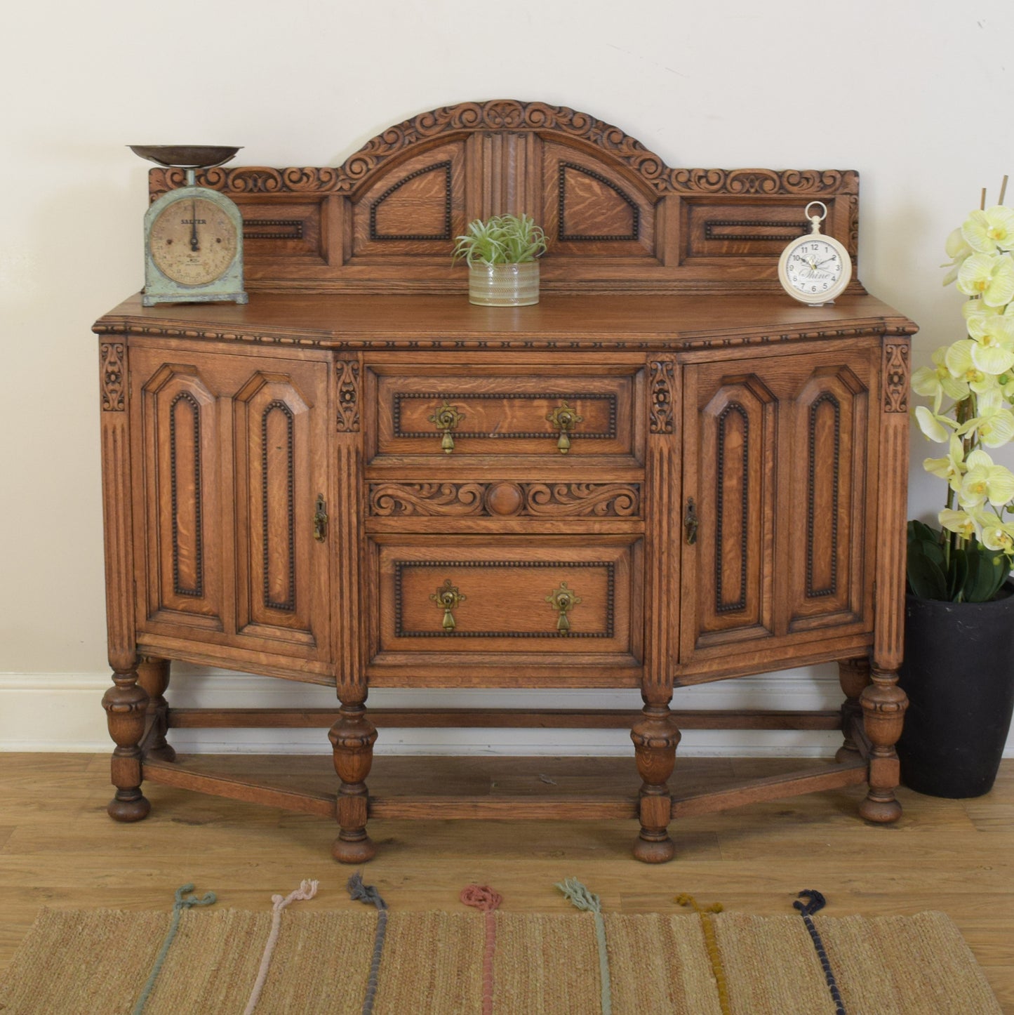 Carved Oak Sideboard