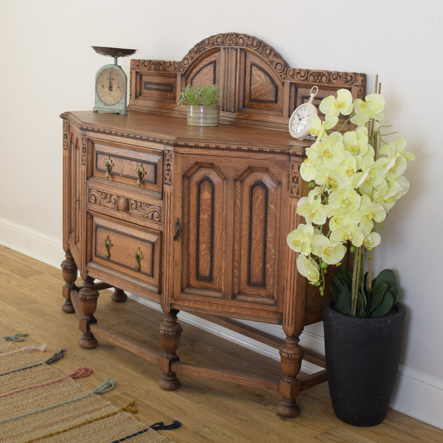 Carved Oak Sideboard