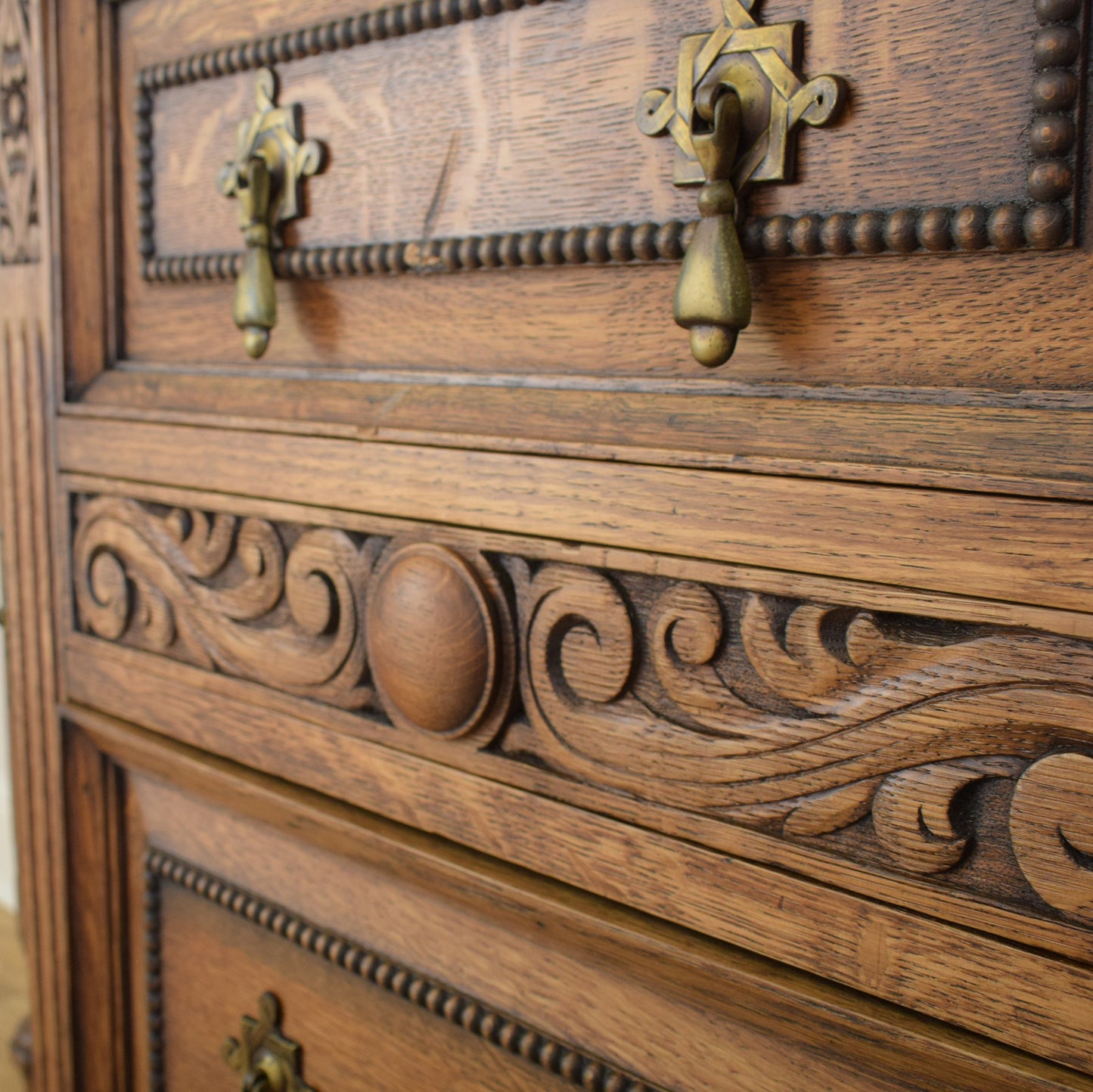 Carved Oak Sideboard