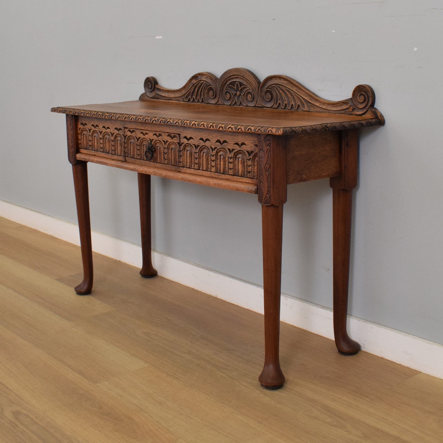 Antique Oak Carved Hall Table