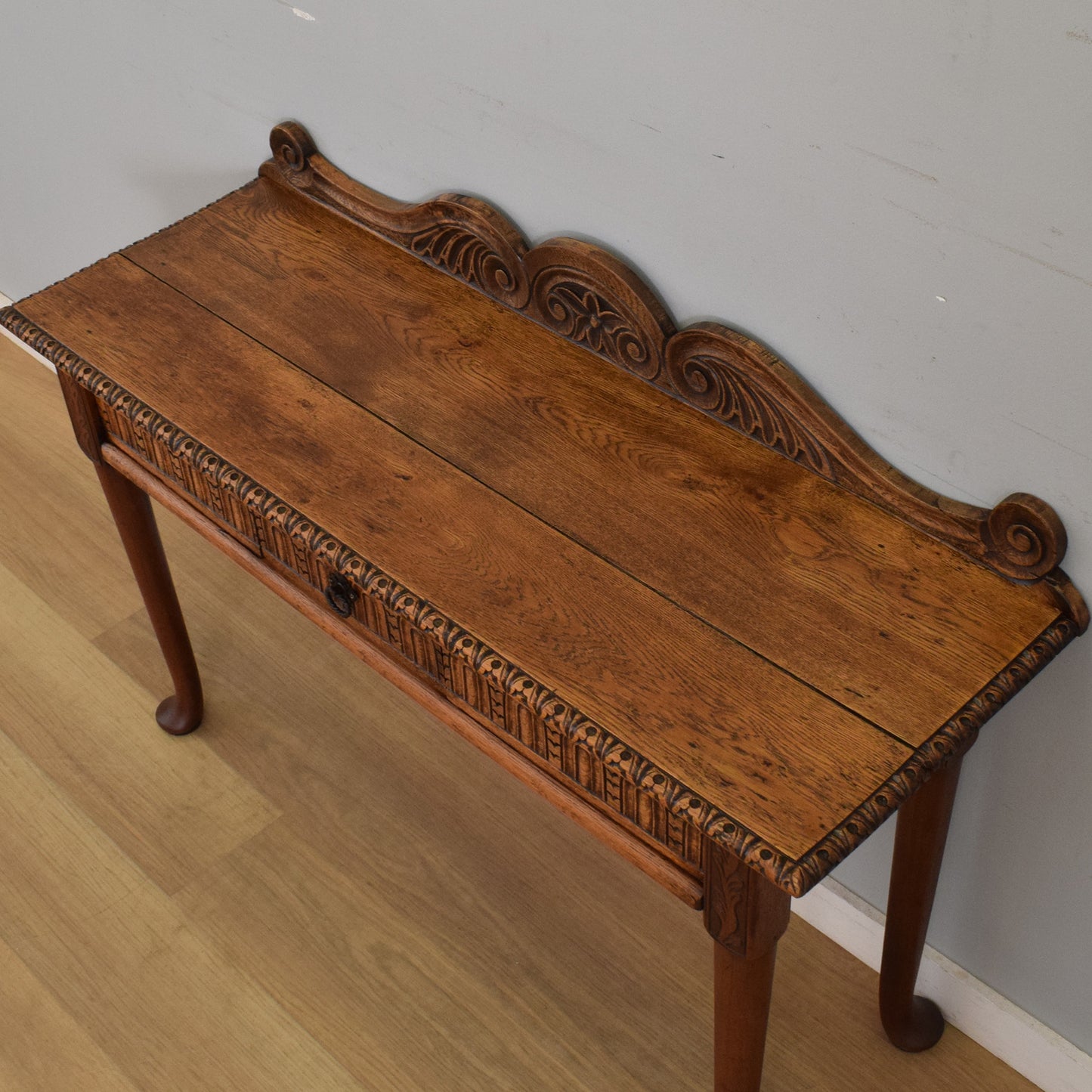 Antique Oak Carved Hall Table
