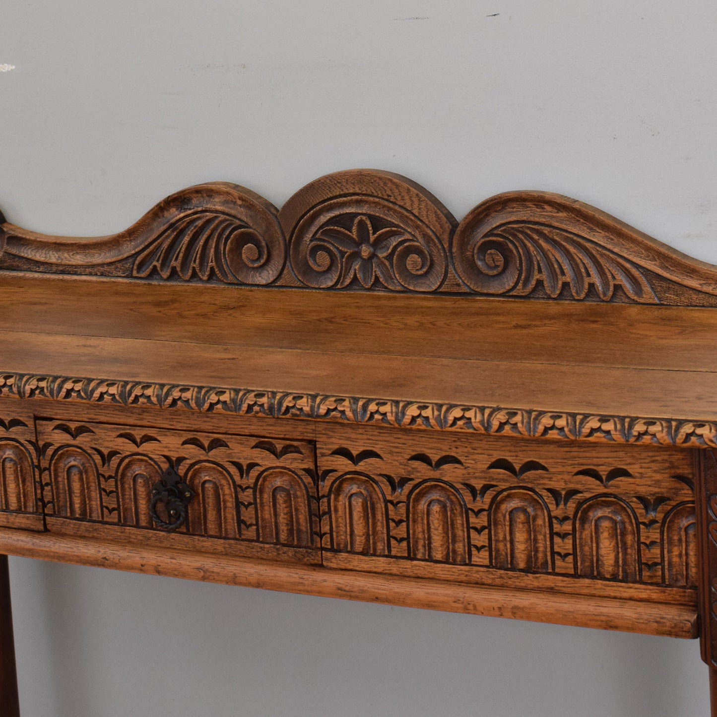 Antique Oak Carved Hall Table