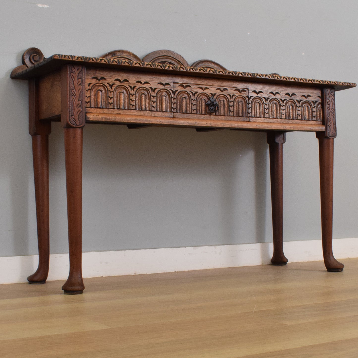 Antique Oak Carved Hall Table