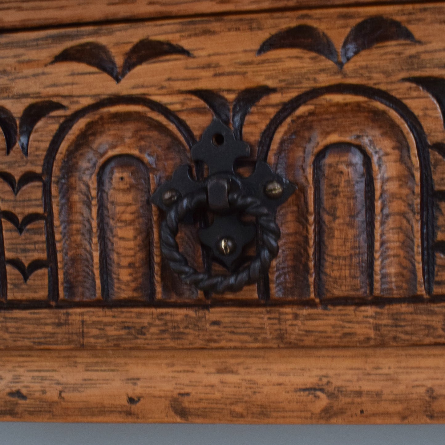 Antique Oak Carved Hall Table