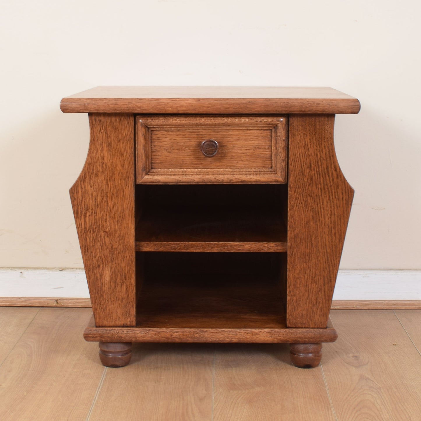 Oak Side Table Magazine Rack
