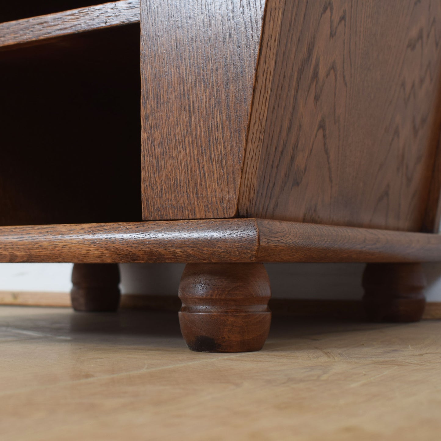 Oak Side Table Magazine Rack