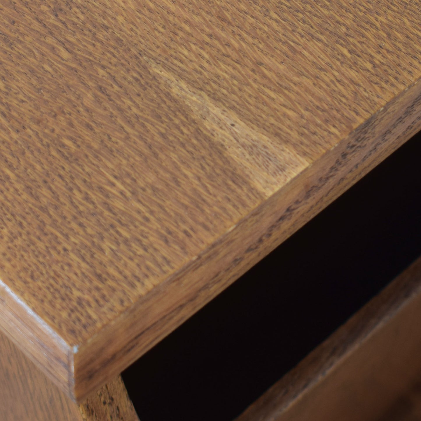 Oak Side Table Magazine Rack
